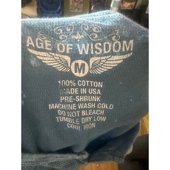 Age of Wisdom Blue V-Neck Tunic-Style Shirt – Men’s Casual Top - Picture 2 of 5